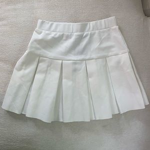 Lioness White Pleated Tennis Mini Skirt